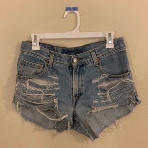 Levi’s 550 Ripped Jean Shorts